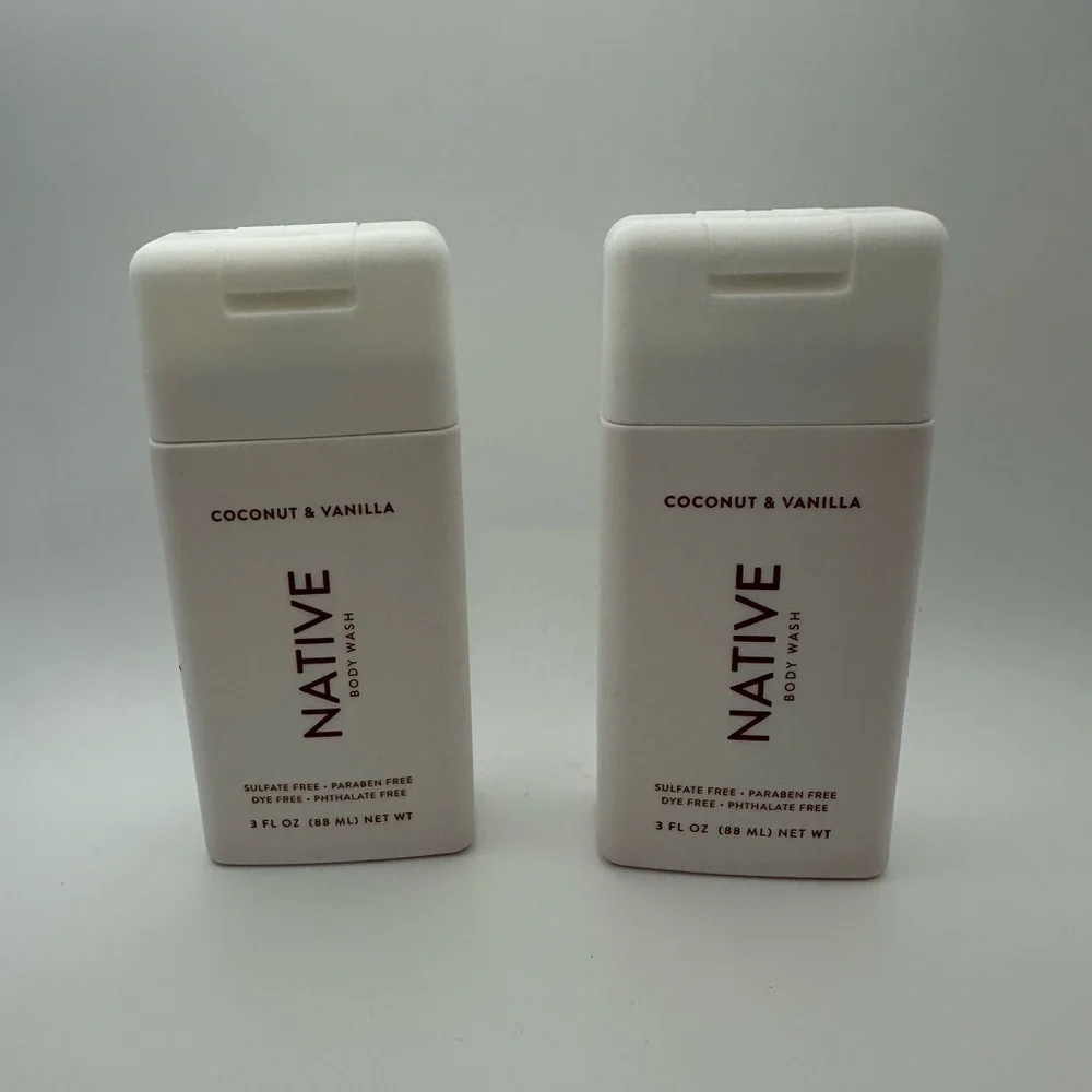 Native Coconut & Vanilla Scented 2 Body Wash Travel size